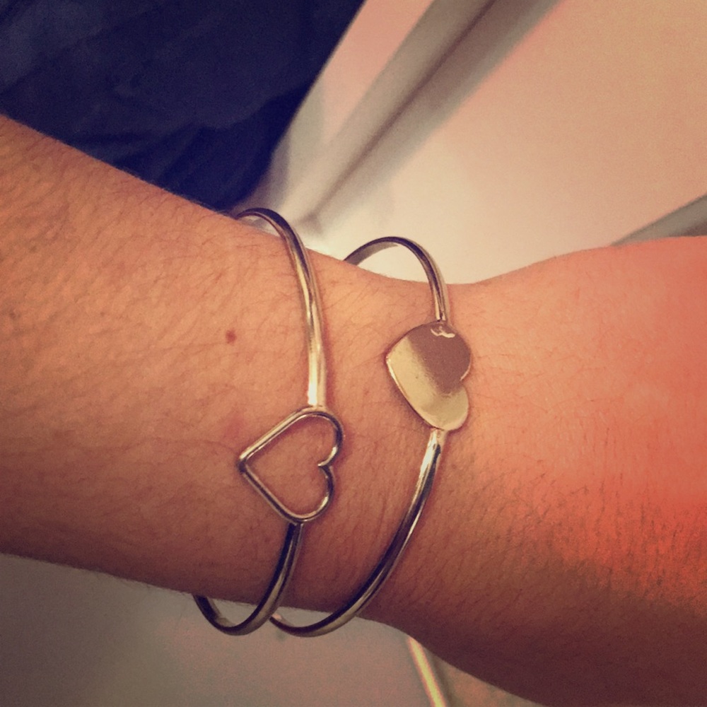 Gold set of bangle bracelets